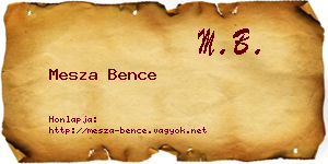 Mesza Bence névjegykártya
